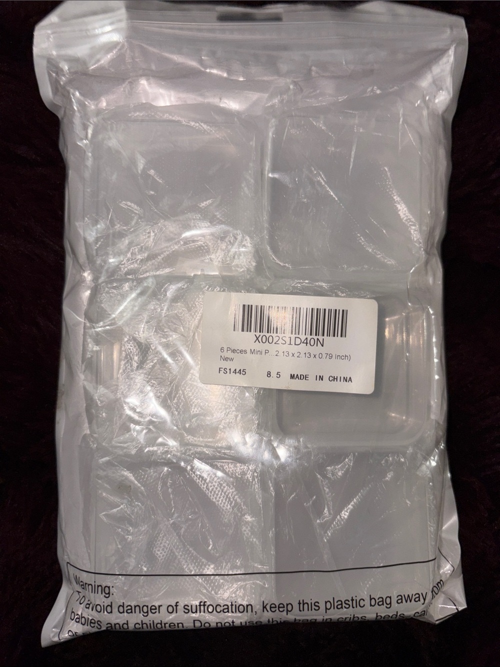 Clear Mini Plastic Containers Pack-6